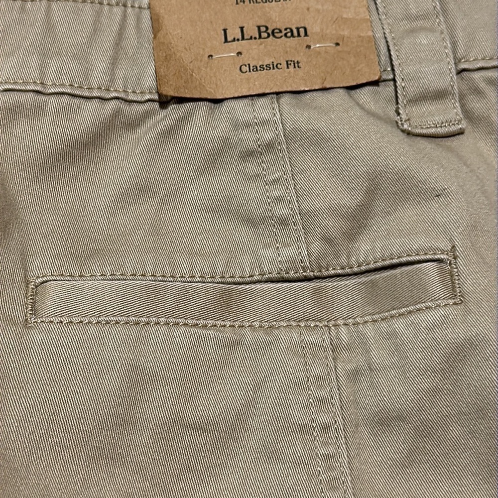 NWT L.L.Bean Skirt Khaki Classic Fit A Line Elastic Waistband Pockets size 14 R - Picture 16 of 16